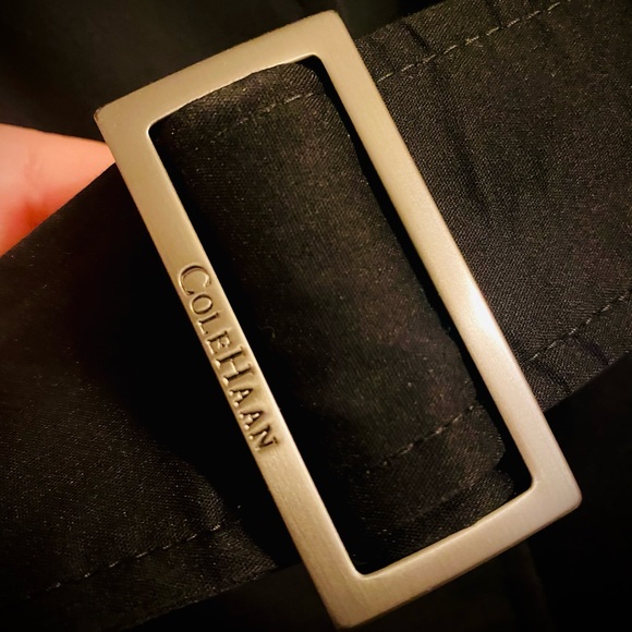 COLE HAAN 🧥 Black Trench Coat Size 8 - Picture 4 of 5